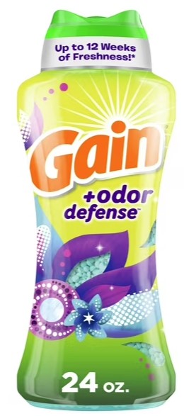 Gain + Odor Defense Laundry Scent Booster Beads, Super Fresh Blast Scent, 24 oz